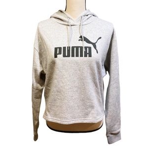 NWT Puma Light Gray Cropped Hoodie